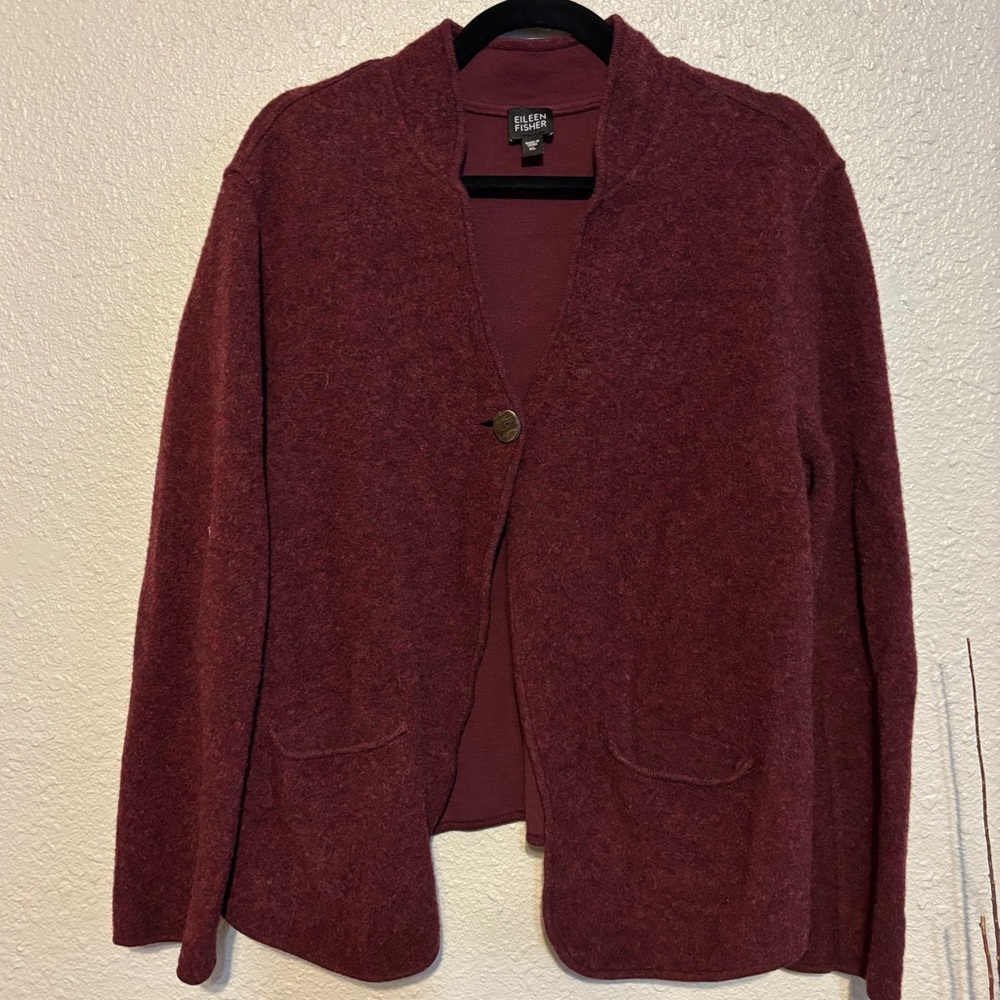 Eileen Fisher Deep Burgundy Cardigan